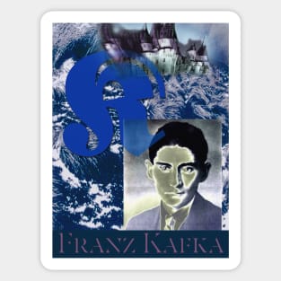 Franz Kafka Collage Portrait 2 - Castle Sticker